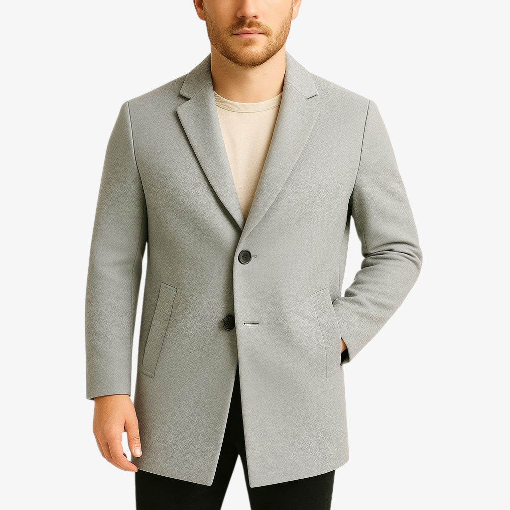 Męski płaszcz z domieszką wełny