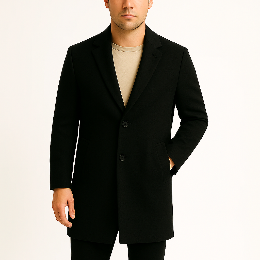 Męski płaszcz z domieszką wełny
