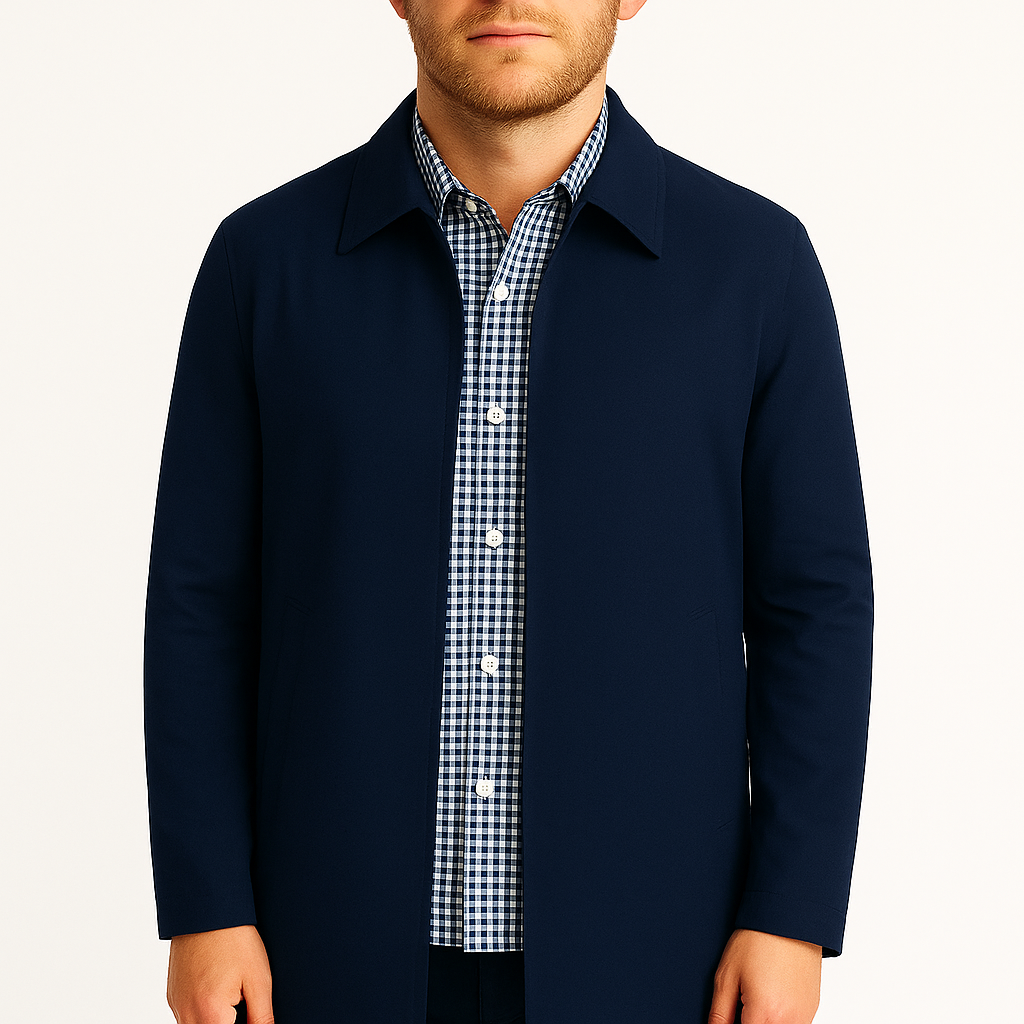 Męska kurtka wiosenna z podszewką i kołnierzem