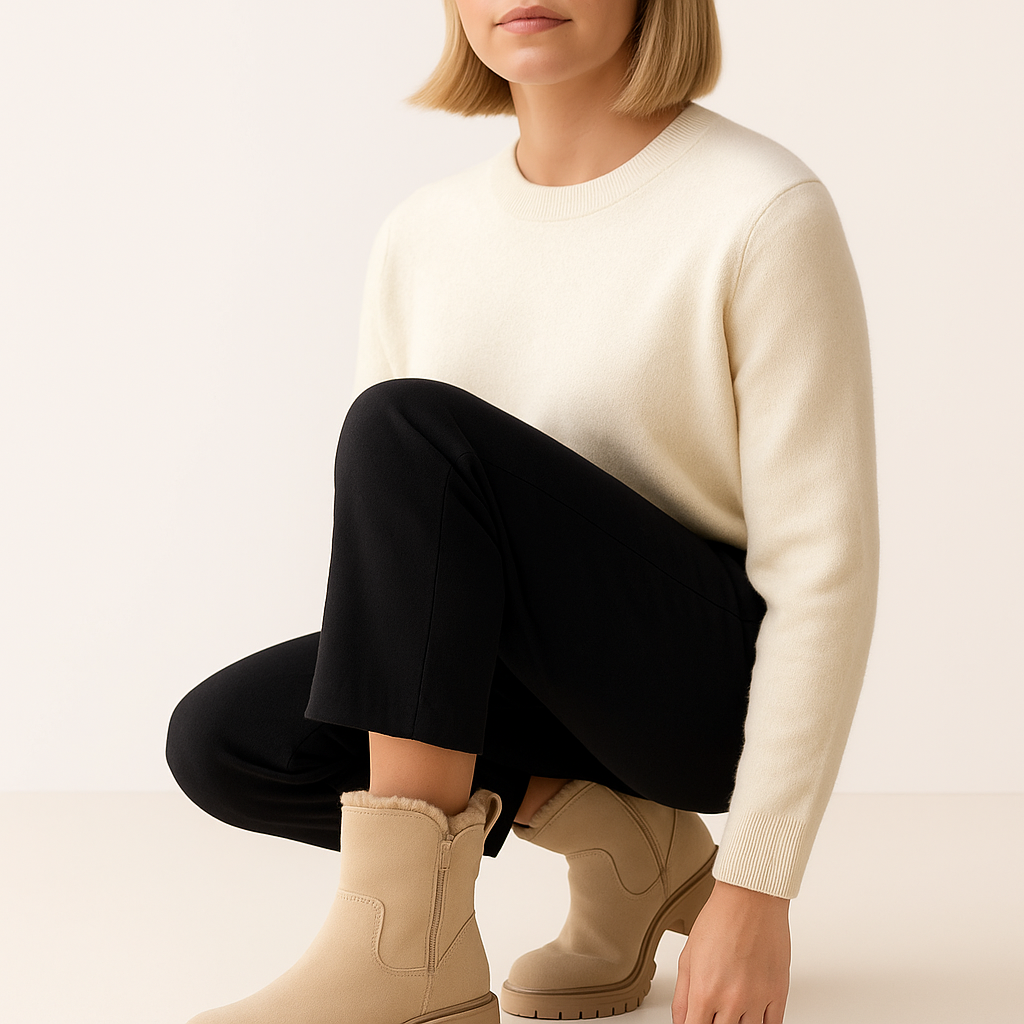 Damskie botki zimowe z ociepleniem i antypoślizgową podeszwą