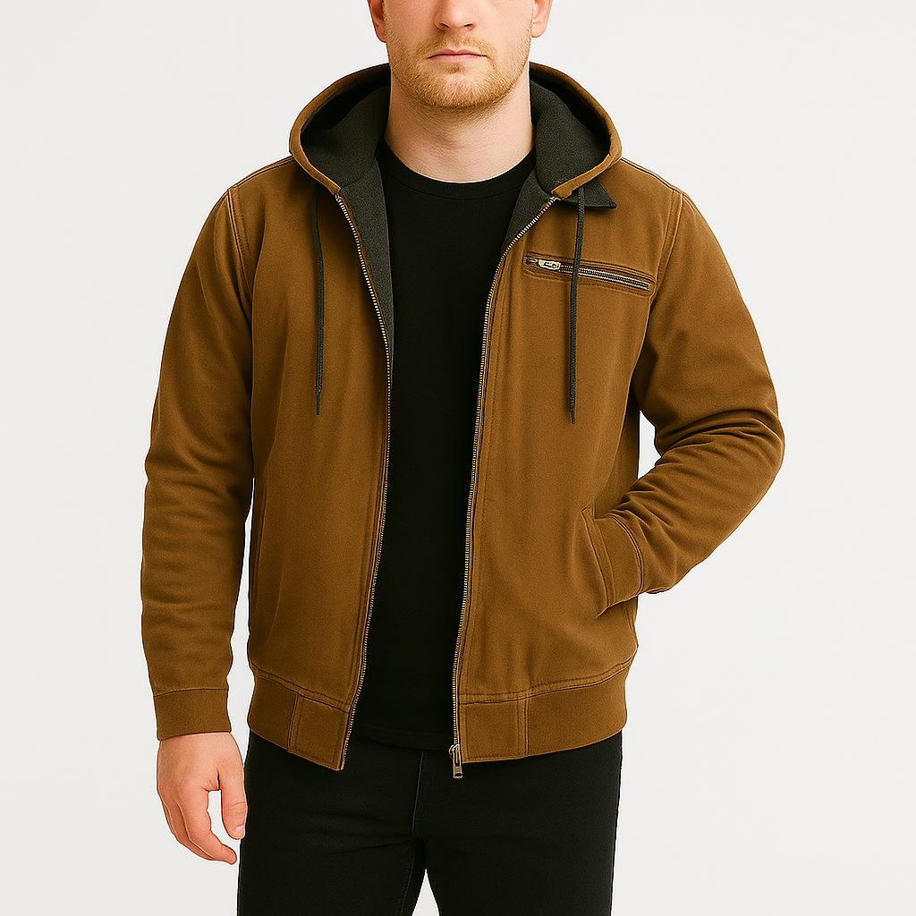 Męska kurtka z kapturem i zamkiem błyskawicznym