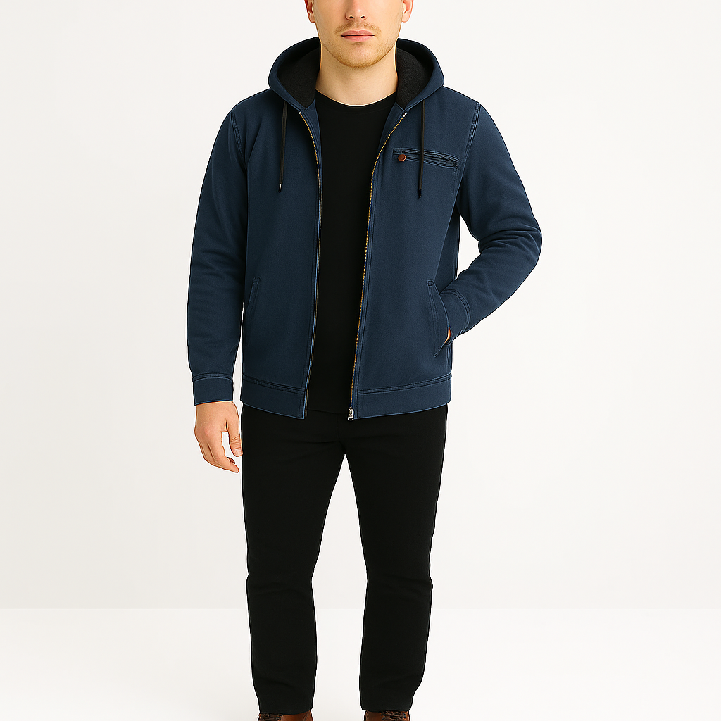 Męska kurtka z kapturem i zamkiem błyskawicznym