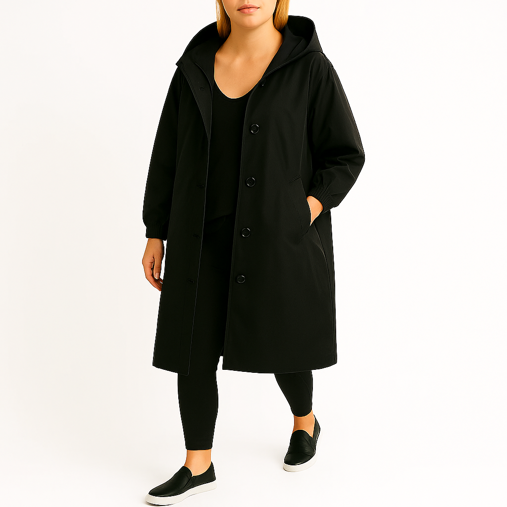 Damski płaszcz przeciwdeszczowy z klasycznym krojem