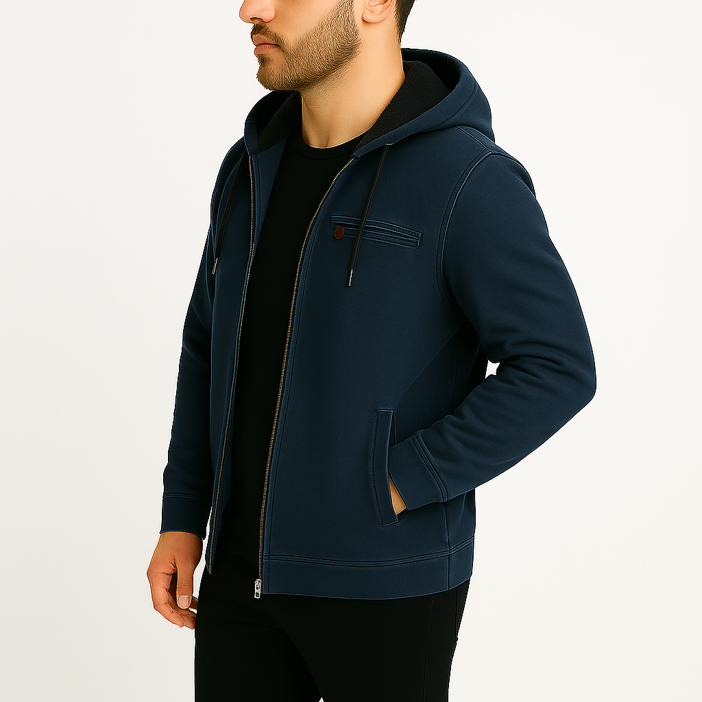 Męska kurtka z kapturem i zamkiem błyskawicznym