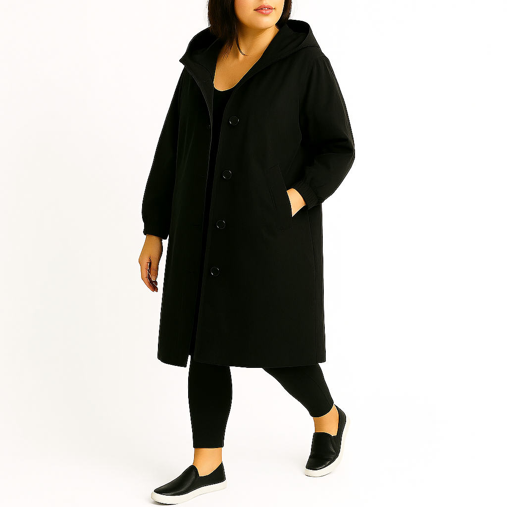 Damski płaszcz przeciwdeszczowy z klasycznym krojem