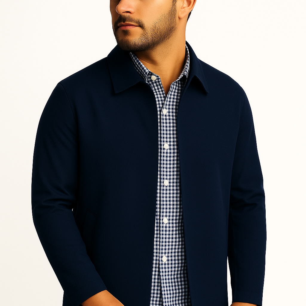 Męska kurtka wiosenna z podszewką i kołnierzem