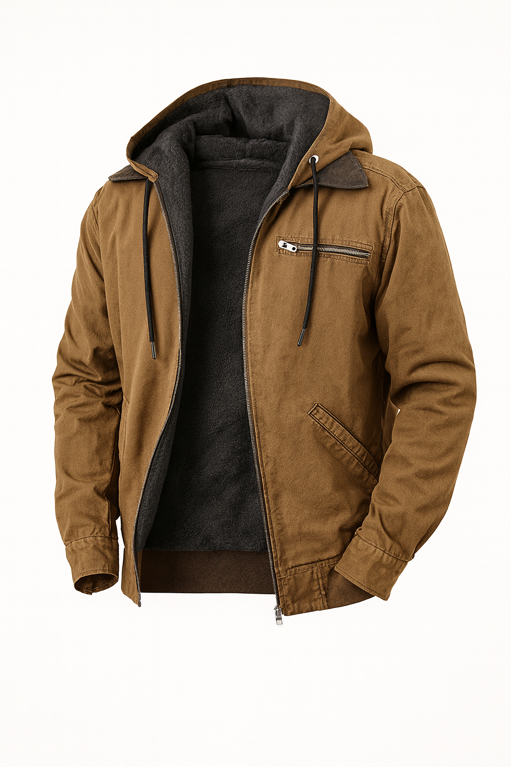 Męska kurtka z kapturem i zamkiem błyskawicznym